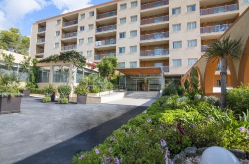 Hotel entrance at Azuline Hotel Atlantic in Es Canar, Ibiza. Travel with World Lifetime Journeys