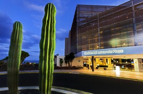 Hotel entrance at Occidental Lanzarote Playa in Costa Teguise, Lanzarote. Travel with World Lifetime Journeys