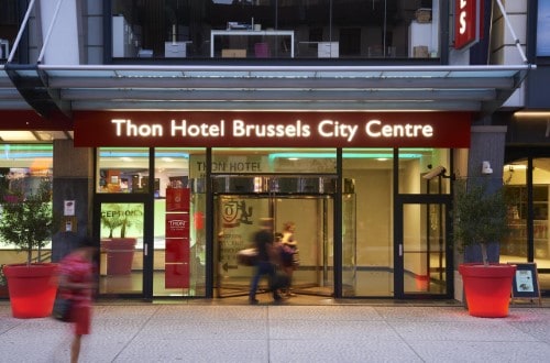 Hotel entrance at Thon Hotel Brussels City Centre in Brussels, Belgium. Travel with World Lifetime Journeys