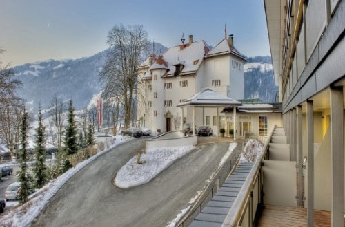 Hotel exterior at Hotel Schloss Lebenberg in Kitzbühel, Austria. Travel with World Lifetime Journeys