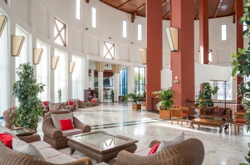 Hotel hall at Sandos Papagayo Beach Resort in Playa Blanca, Lanzarote. Travel with World Lifetime Journeys