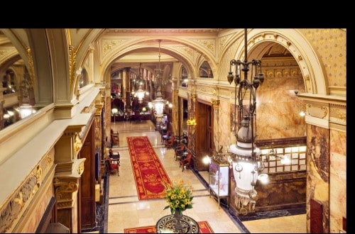 Hotel interior at Hotel Metropole in Brussels, Belgium. Travel with World Lifetime Journeys