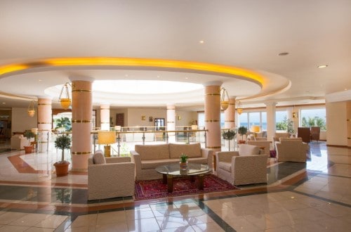 Hotel lounge at Iberostar Creta Marine in Crete, Greece. Travel with World Lifetime Journeys