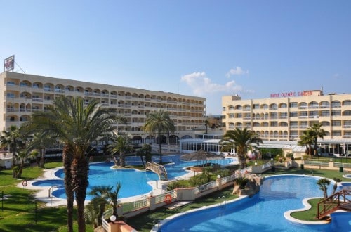 Hotel panorama at Evenia Olympic Garden in Lloret de Mar, Spain. Travel with World Lifetime Journeys