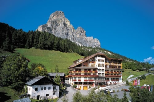 Hotel view at Hotel Sassongher  in Corvara, Italy. Travel with World Lifetime Journeys