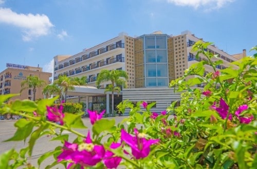 Hotel view atTsokkos Gardens Hotel in Protaras, Cyprus. Travel with World Lifetime Journeys