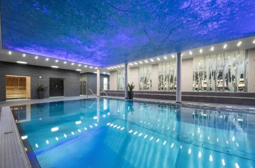 Indoor pool at Hotel Der Waldhof in Zell am See, Austria. Travel with World Lifetime Journeys