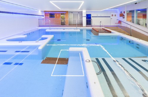 Indoor pool at Hotel Dynastic in Benidorm, Spain. Travel with World Lifetime Journeys