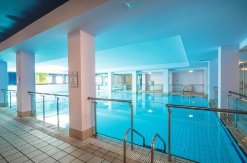 Indoor pool at Royal Belvedere Hotel in Crete, Greece. Travel with World Lifetime Journeys