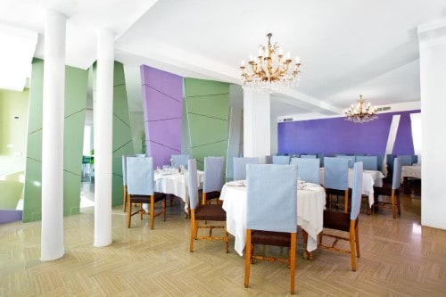 Indoor restaurant at Art Hotel Gran Paradiso in Sorrento, Italy. Travel with World Lifetime Journeys