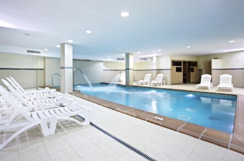 Interior pool at Grupotel Maritimo in Alcudia, Mallorca. Travel with World Lifetime Journeys