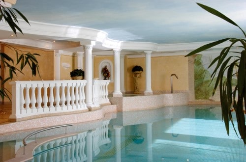 Interior pool at Hotel Evaldo in Arabba, Italy. Travel with World Lifetime Journeys