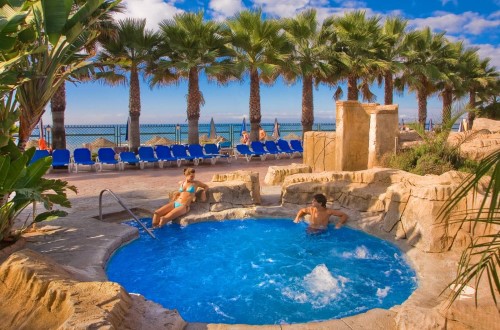 Jacuzzi at Marbella Playa Hotel in Marbella, Spain. Travel with World Lifetime Journeys