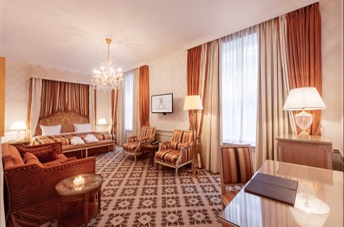 Junior suite at Hotel Metropole in Brussels, Belgium. Travel with World Lifetime Journeys