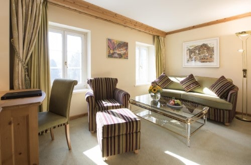 Junior suite at Hotel Seehof in Davos, Switzerland. Travel with World Lifetime Journeys