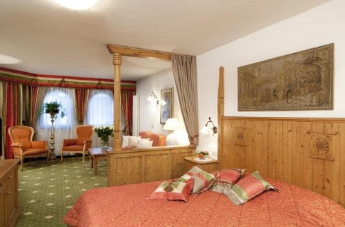 Junior suite at Hotel Tablé in Corvara, Italy. Travel with World Lifetime Journeys