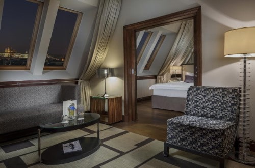 Junior suite at Radisson Blu Alcron Hotel Prague, Czech Republic. Travel with World Lifetime Journeys