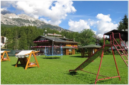 Kids playground at Sport Hotel Barisetti in Cortina D’Ampezzo, Italy. Travel with World Lifetime Journeys