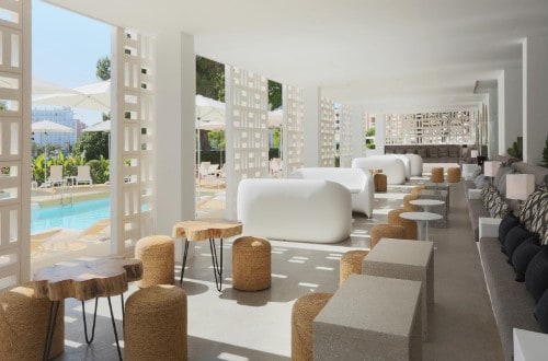 Lounge area at HM Balanguera Beach in Palma de Mallorca, Spain. Travel with World Lifetime Journeys