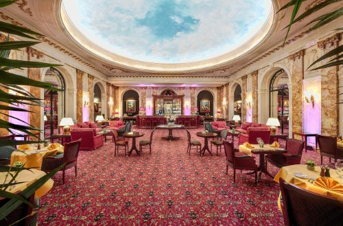 Lounge area at Hotel Le Plaza Brussels, Belgium. Travel with World Lifetime Journeys