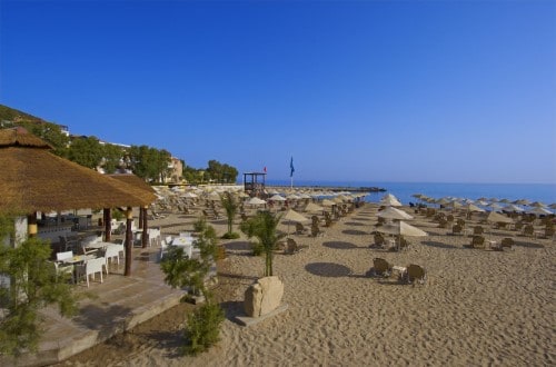 Lovely beach at Fodele Beach Water Park Resort in Crete, Greece. Travel with World Lifetime Journeys