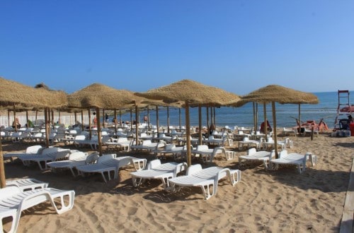 Lovely beach at Hotel Baia del Sole in South Sicily, Italy. Travel with World Lifetime Journeys