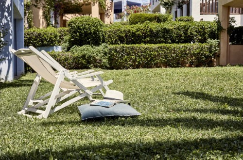 Lovely garden at Candia Park Village in Agios Nikolaos, Crete. Travel with World Lifetime Journeys