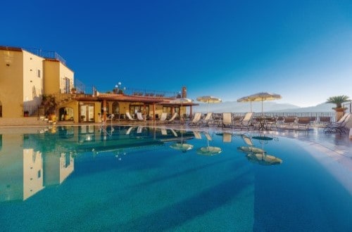 Lovely pool view at Hotel La Vue D’Or in Sorrento, Italy. Travel with World Lifetime Journeys