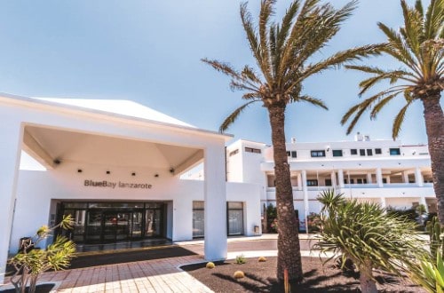 Main entrance at Blue Bay Lanzarote Hotel in Costa Teguise, Lanzarote. Travel with World Lifetime Journeys