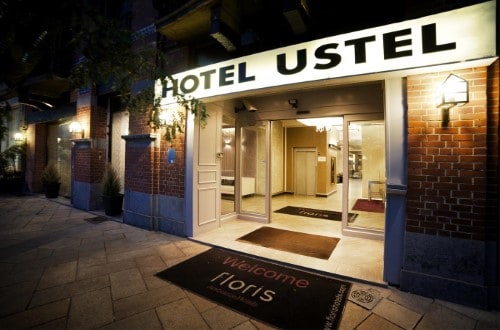 Main entrance at Hotel Floris Ustel in Brussels, Belgium. Travel with World Lifetime Journeys