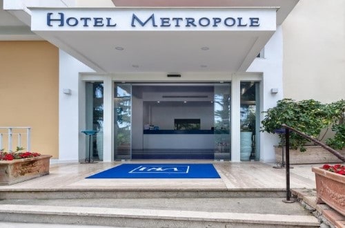 Main entrance at Hotel Metropole in Sorrento, Italy. Travel with World Lifetime Journeys