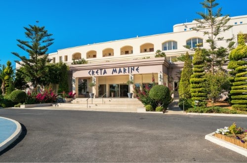 Main entrance at Iberostar Creta Marine in Crete, Greece. Travel with World Lifetime Journeys