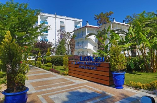 Main entrance at Le Bleu Hotel in Kusadasi, Turkey. Travel with World Lifetime Journeys