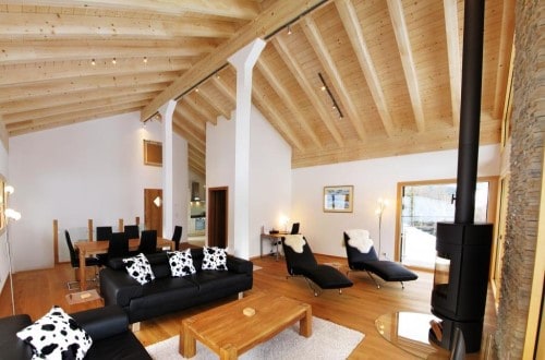 Marion living room at Allalin Apartments in Saas Fee, Switzerland. Travel with World Lifetime Journeys