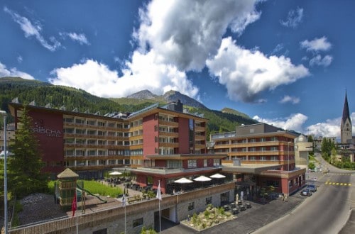 Ouside view at Hotel Grischa in Davos, Switzerland. Travel with World Lifetime Journeys