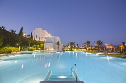 Outdoor pool at Grand Luxor Hotel in Benidorm, Spain. Travel with World Lifetime Journeys