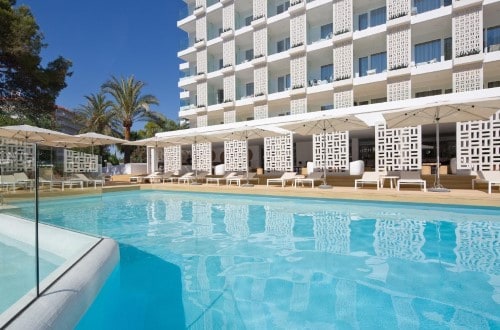 Outside pool at HM Balanguera Beach in Palma de Mallorca, Spain. Travel with World Lifetime Journeys