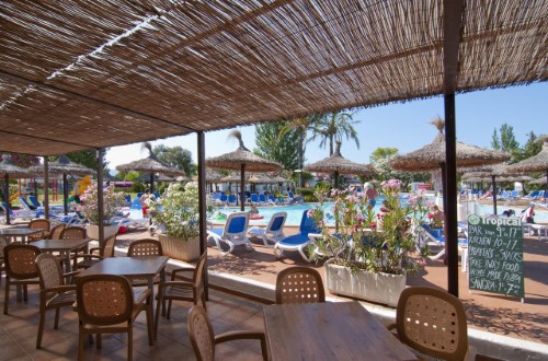 Outside terrace at the Sea Club Mediterranean Resort in Alcudia, Mallorca. Travel with World Lifetime Journeys