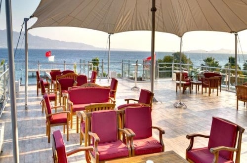 Outside terrace at Armonia Village and Spa in Bodrum, Turkey. Travel with World Lifetime Journeys