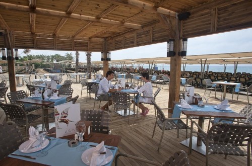 Outside terrace at Crystal Waterworld Resort in Belek, Turkey. Travel with World Lifetime Journeys