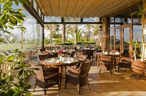 Outside terrace at Elba Palace Golf in Caleta de Fuste, Fuerteventura. Travel with World Lifetime Journeys