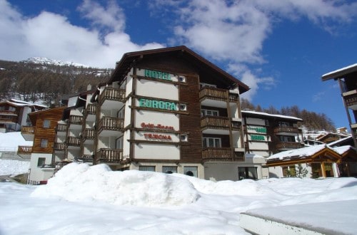 Outside view at Hotel Europa in Saas Fee, Switzerland. Travel with World Lifetime Journeys