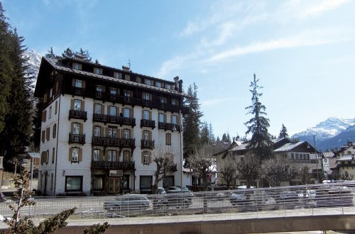 Outside view at Hotel Majoni in Cortina D’Ampezzo, Italy. Travel with World Lifetime Journeys