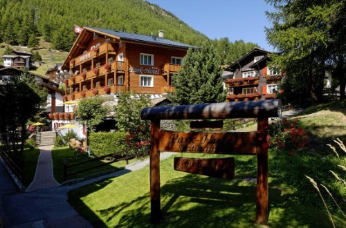 Outside view at Park Hotel in Saas Fee, Switzerland. Travel with World Lifetime Journeys