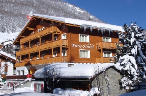 Outside view at Park Hotel in Saas Fee, Switzerland. Travel with World Lifetime Journeys