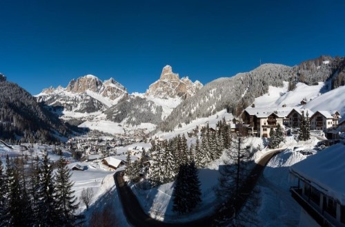 Panorama view at Sporthotel Panorama in Corvara, Italy. Travel with World Lifetime Journeys