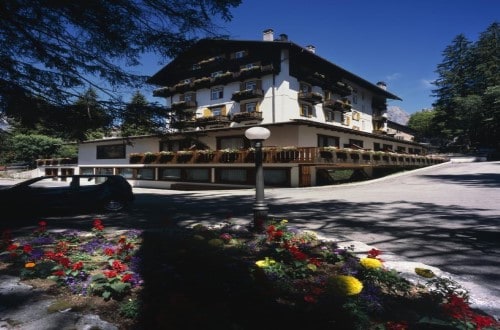 Parking area at Hotel Majoni in Cortina D’Ampezzo, Italy. Travel with World Lifetime Journeys