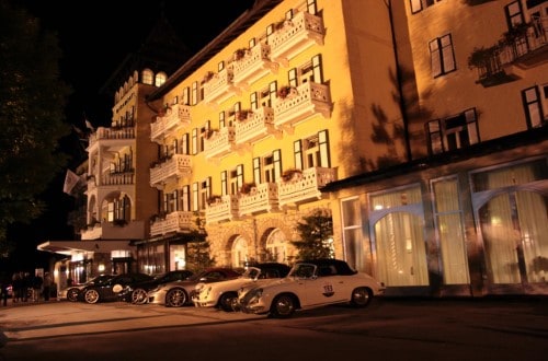 Parking area at Miramonti Majestic Grand Hotel in Cortina D’Ampezzo, Italy. Travel with World Lifetime Journeys