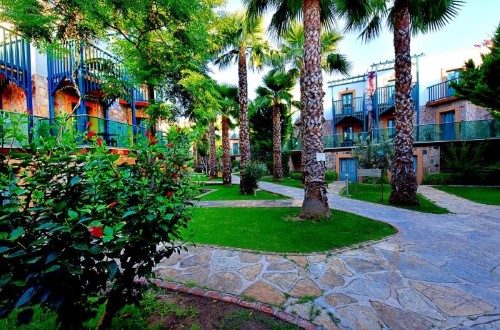 Pathway at Jasmin Beach Hotel in Bodrum, Turkey. Travel with World Lifetime Journeys