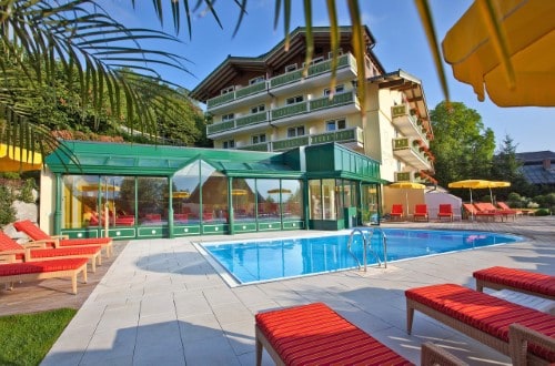 Pool area at Berner Hotel in Zell am See, Austria. Travel with World Lifetime Journeys